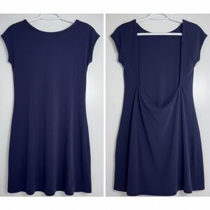 Free People FP Beach Women’s MiniDress Backless Navy Blue Cap-Sleeve Size M NWT
